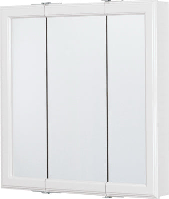 RSI HOME PRODUCTS, Continental Cabinets  24 in. H x 24 in. W x 4.44 inch in. D Square  Satin  Tri-View Medicine Cabinet