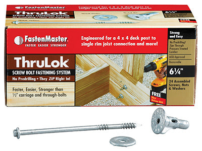 Fasten Master, FastenMaster ThruLok No. 14 X 6.25 in. L Hex Galvanized Wood Screws 24 pk