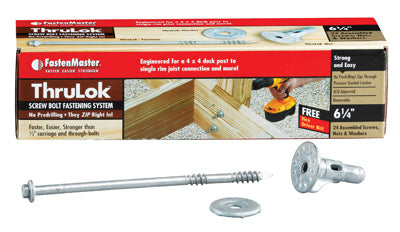 Fasten Master, FastenMaster ThruLok No. 14 X 6.25 in. L Hex Galvanized Wood Screws 6 pk