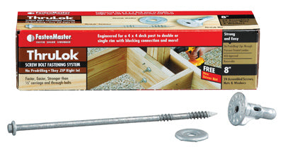 Omg Inc, FastenMaster ThruLok No. 14 X 8 in. L Hex Galvanized Wood Screws 6 pk