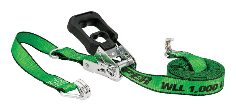 HAMPTON PRODUCTS INTERNATIONAL CORP, Keeper 1.25 in. W X 16 ft. L Multicolored Ratchet Tie Down Strap 1000 lb 1 pk