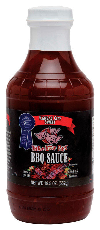 OLD WORLD SPICES & SEASONINGS INC, Three Little Pigs Kansas City Sweet BBQ Sauce 19.1 oz