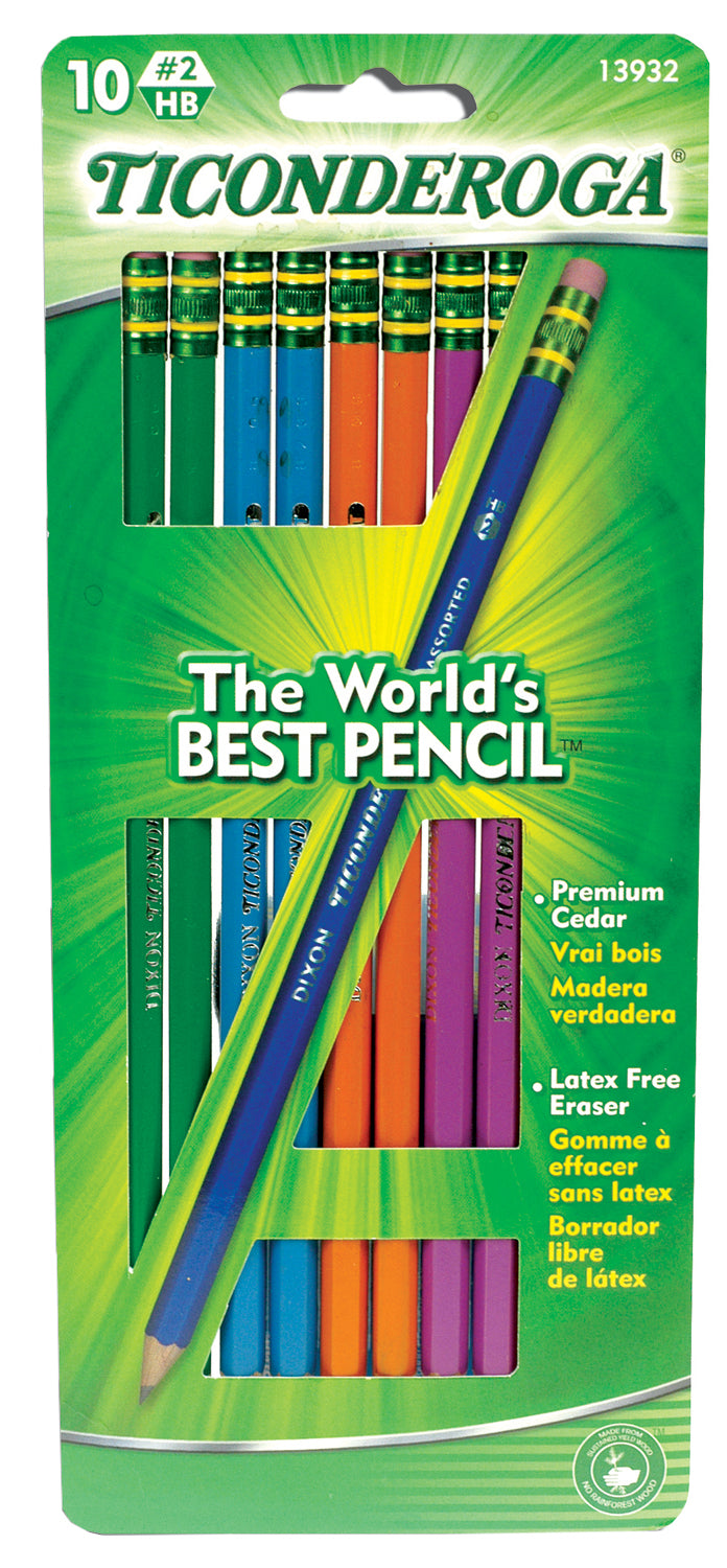 Ticonderoga, Ticonderoga 13932 #2 Pencils Assorted Colors 10 Count