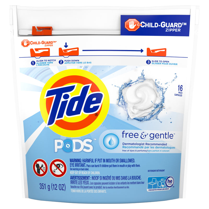 PROCTER & GAMBLE, Tide No Scent Laundry Detergent Pod 16 pk