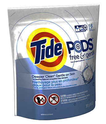PROCTER & GAMBLE, Tide No Scent Laundry Detergent Pod 16 pk