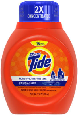 PROCTER & GAMBLE, Tide Original Scent Laundry Detergent Liquid 25 oz 1 pk