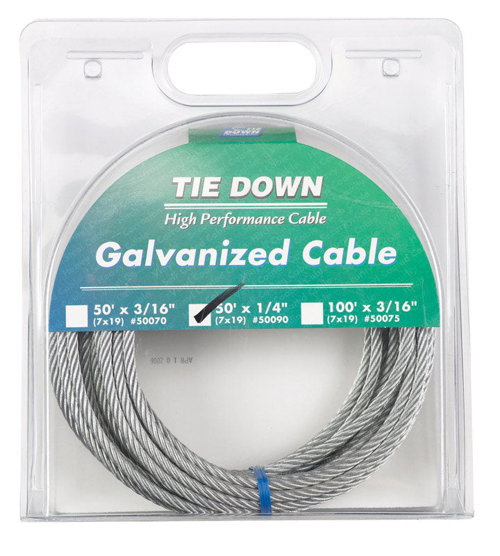 Tie Down Engineering Inc, Tie Down Engineering Galvanized Galvanized Steel 1/4 in. D X 50 ft. L Aircraft Cable