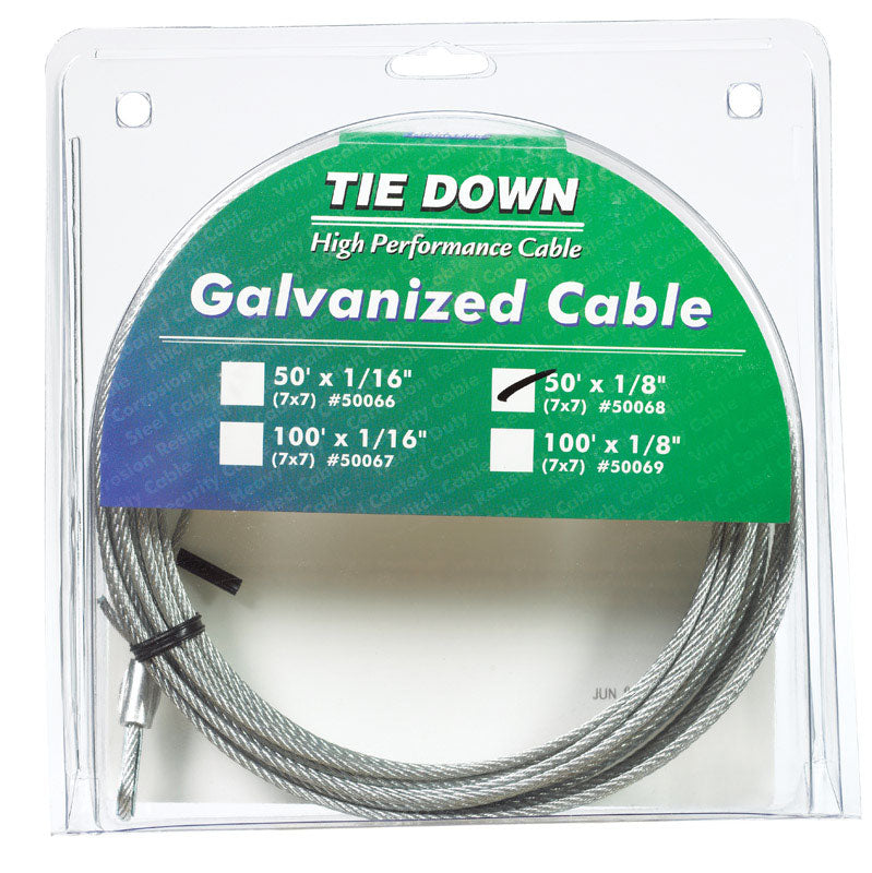 Tie Down Engineering Inc, Tie Down Engineering Galvanized Galvanized Steel 1/8 in. D X 50 ft. L Aircraft Cable