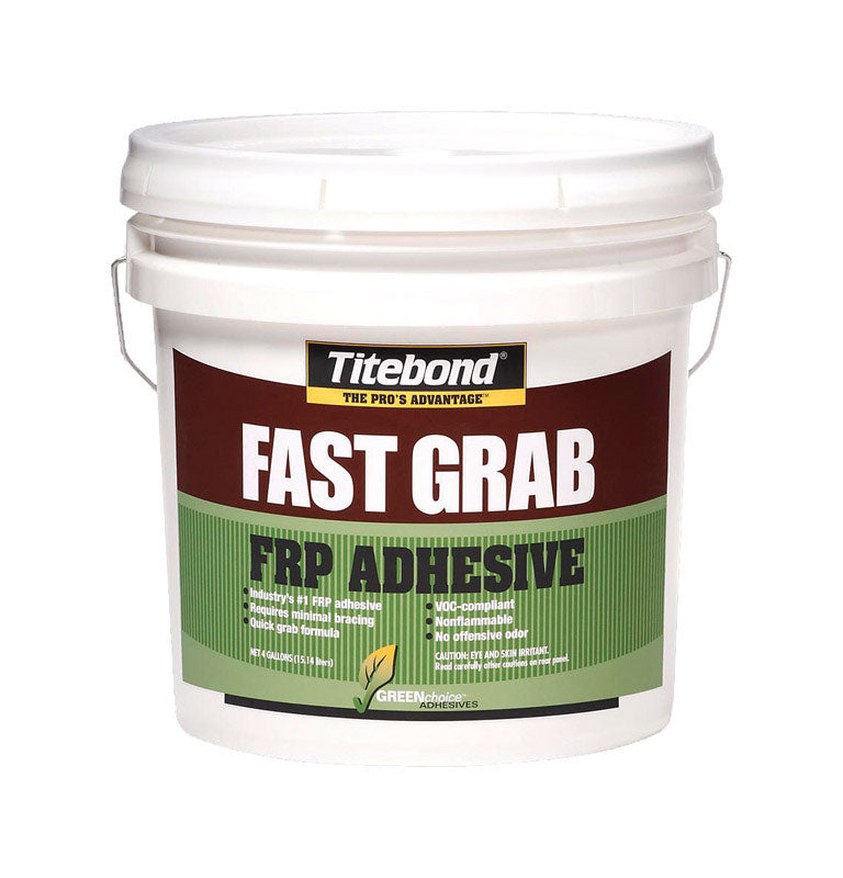 FRANKLIN INTERNATIONAL, Titebond GREENchoice Fast Grab FRP High Strength Emulsion Polymer Adhesive 4 gal