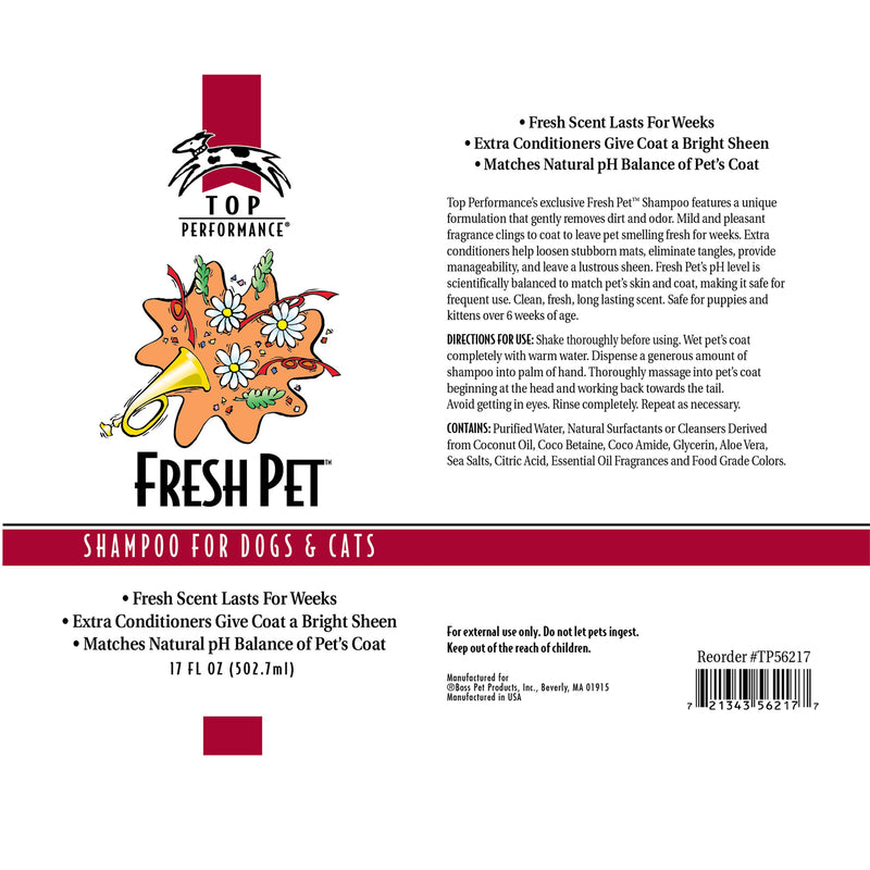 BOSS PET PRODUCTS INC, Top Performance Fresh Pet Red Fresh Scent Cat/Dog Shampoo 17 oz. 1 pk