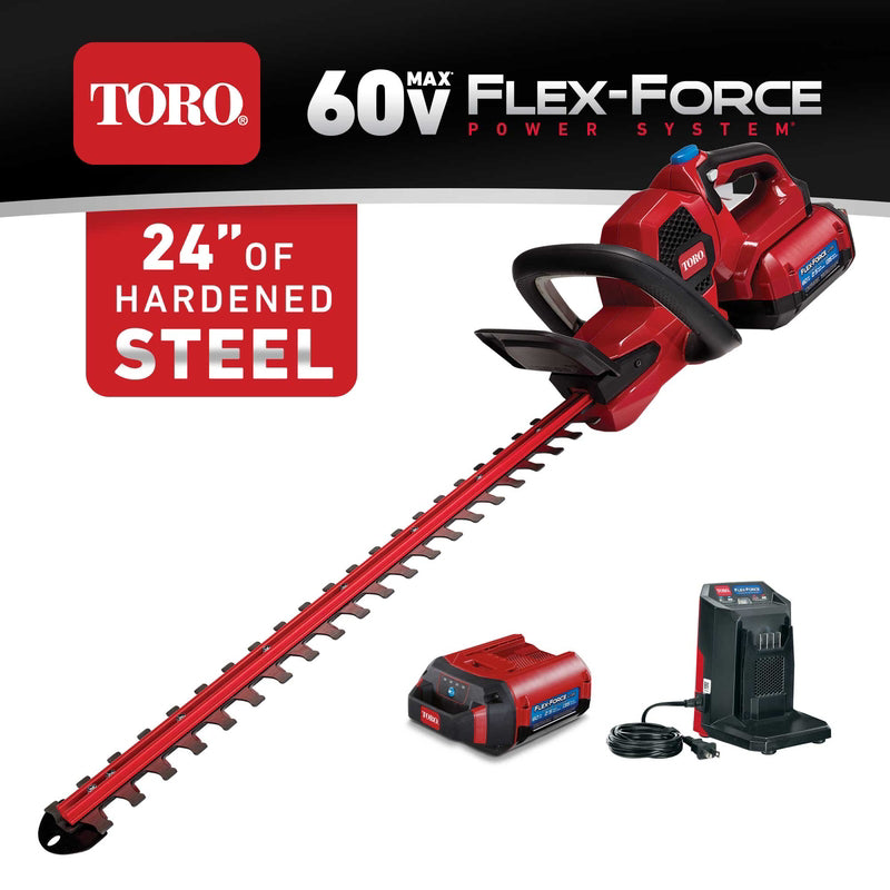 TORO COMPANY THE, Toro 24 in. 60 volt Battery Hedge Trimmer 51840