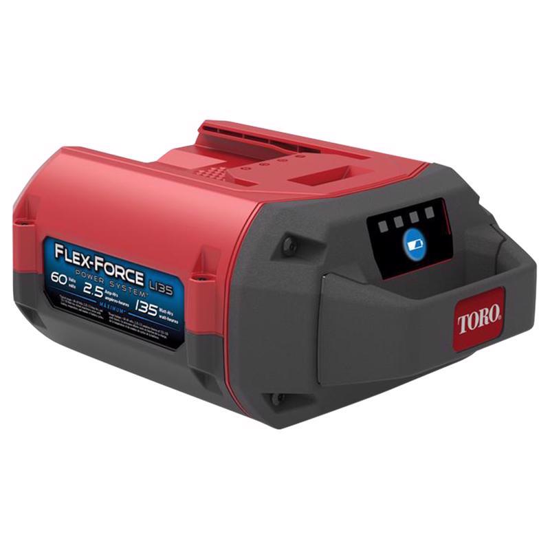 TORO COMPANY THE, Toro Flex-Force 60V 2.5 Ah 135 WH Lithium-Ion Battery Pack with Charging Indicator Light