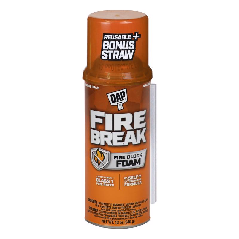 DAP PRODUCTS INC, Touch 'n Foam Fire Break Orange Polyurethane Foam Sealant 12 oz