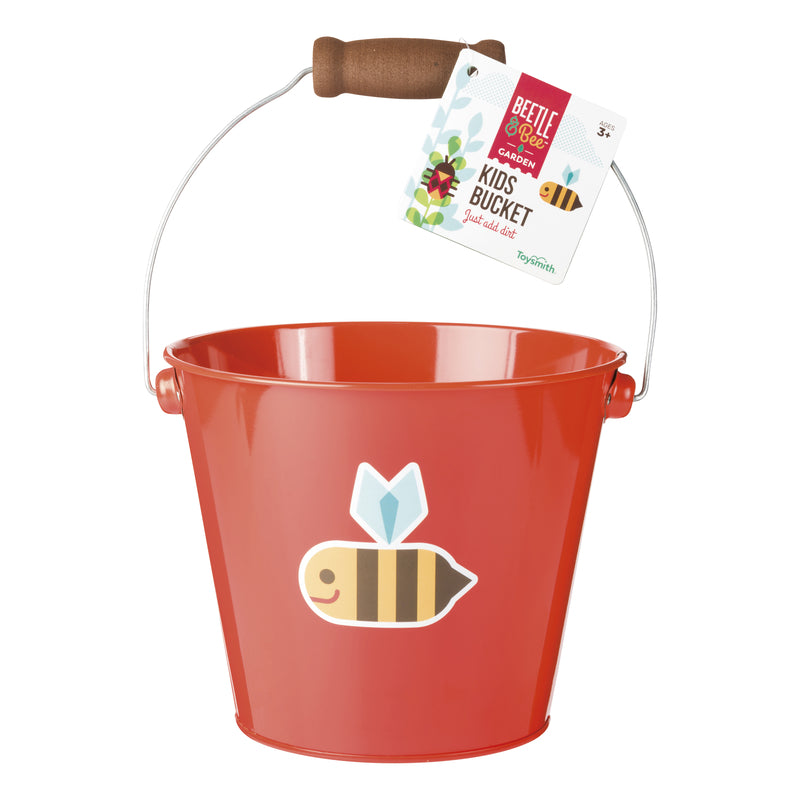 TOY INVESTMENTS INC, Toysmith Beetle & Bee Kids Bucket with Handle Metal Assorted 2 pc