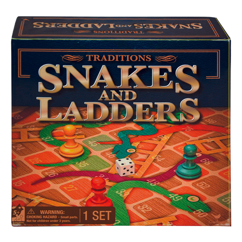 MASTER TOYS AND NOVELTIES INC, Traditions Snakes And Ladders Board Game Multicolored 7 pc.