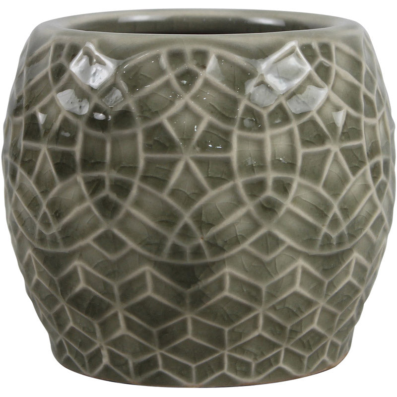 Trendspot, Trendspot Ceramic Crackle Gray 3.5 in. H Mediterranean Candle Holder (Pack of 12)