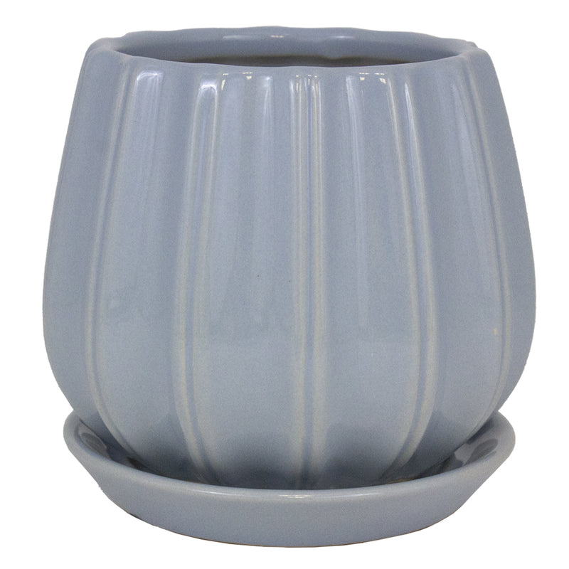 TRENDSPOT INC, Trendspot Contour 8 in. D Ceramic Planter Blue (Pack of 2)